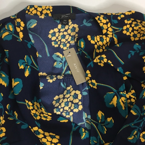 J.Crew Drapey Crepe Floral 3/4 Sleeves Wrap Top - Picture 11 of 13